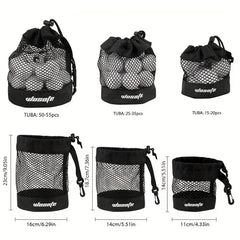 Mesh Golf Ball Bag Drawstring Holder with Hanging Strap