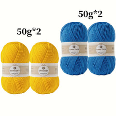 4pcs Crochet Yarn Multiple Colors 4 Layers 100 Acrylic Soft Yarn