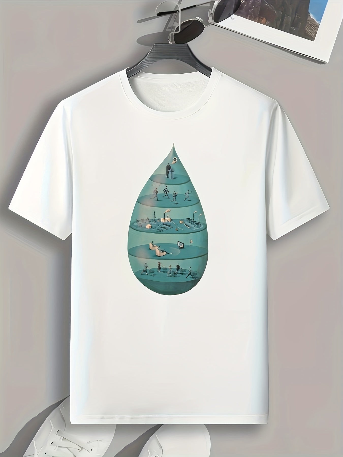 Pattern Print Men's Graphic T-shirt for Summer