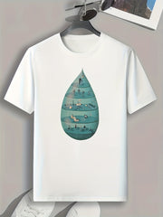 Pattern Print Men's Graphic T-shirt for Summer