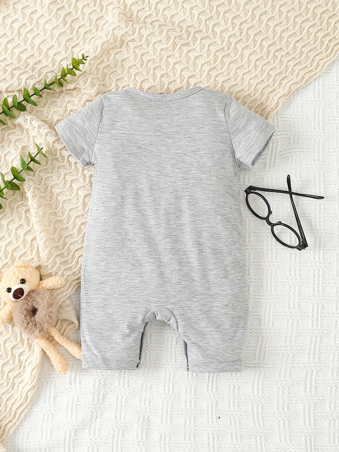 Baby Boy Bear Graphic Onesie Newborn Jumpsuit