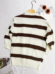 Kids Casual Striped Long Sleeve Knit Cardigan for Fall Winter