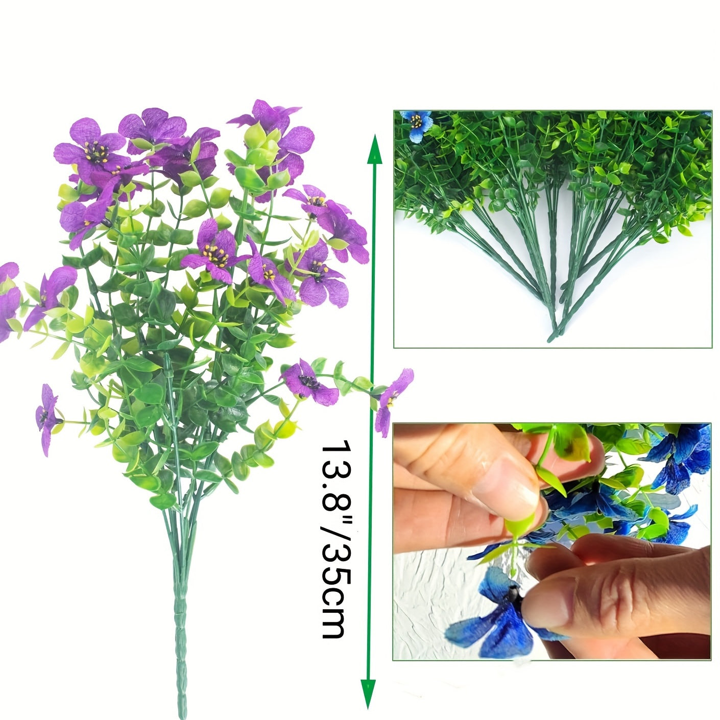 2pcs Outdoor Artificial Flowers for Garden Window Box Porch Home Decoration
