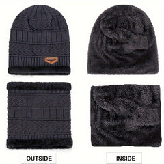 Winter Knitted Hat Scarf Gloves Set with Neck Gaiter for Men Women