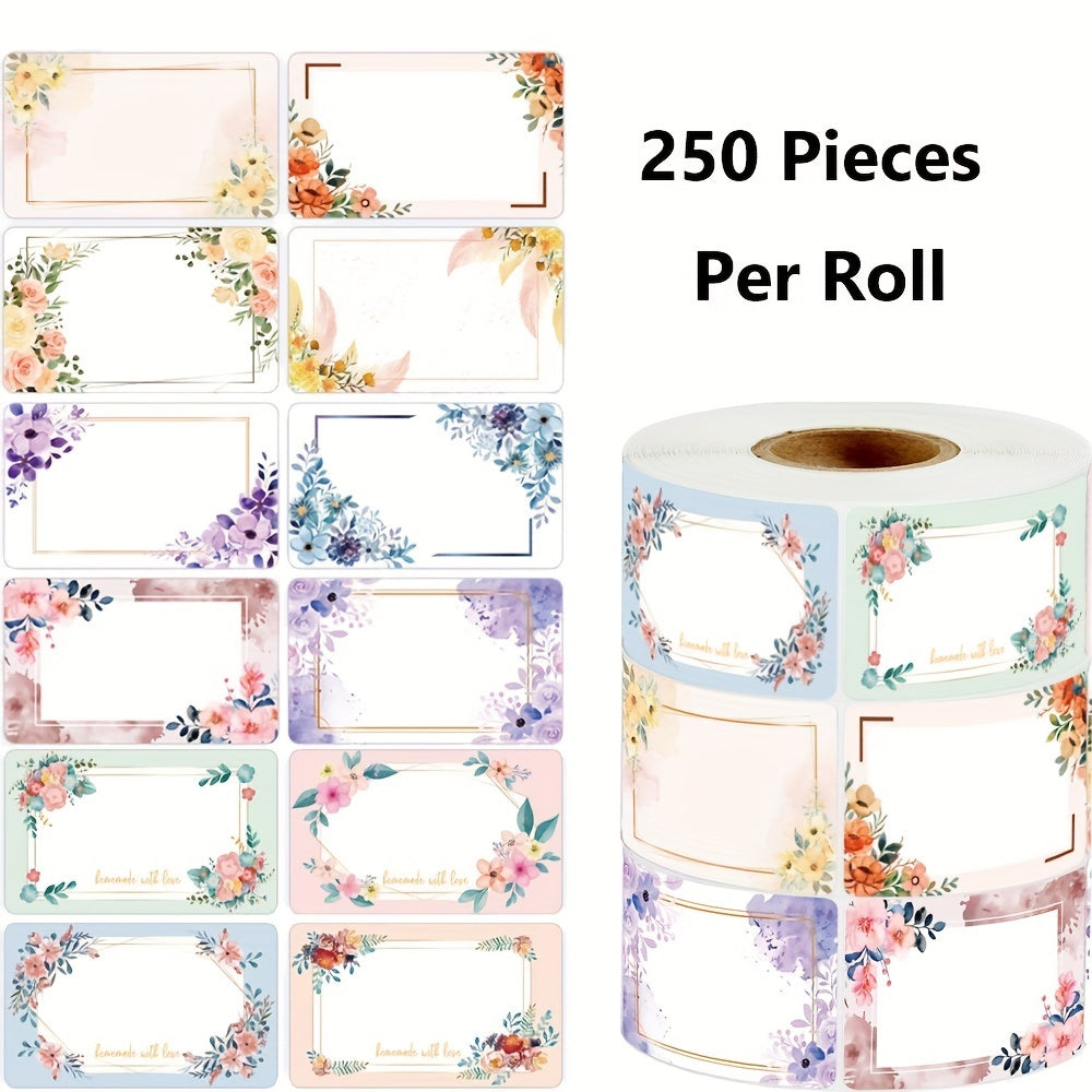 250 Flower & Plant Name Stickers Roll - Handwritten Blessings Labels