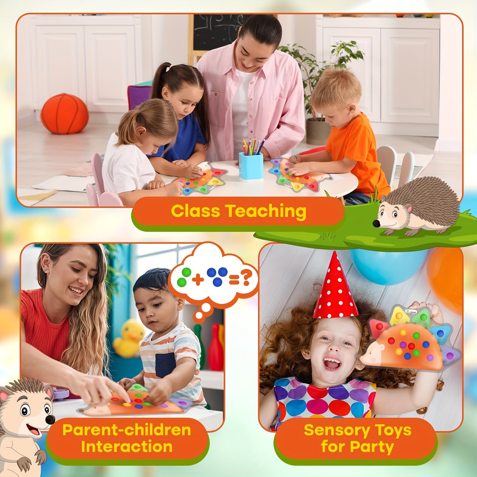 TASAHNI Hedgehog Sorting Toy for Ages 3+