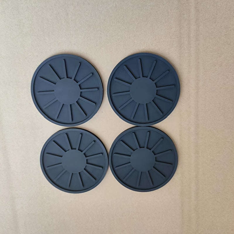 Set of 4-5pcs Round Silicone Cup Coasters