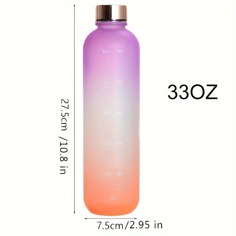 976ml Large Capacity Frosted Water Cup with Time Scale for Fitness Travel