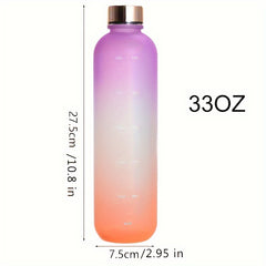 976ml Large Capacity Frosted Water Cup with Time Scale for Fitness Travel