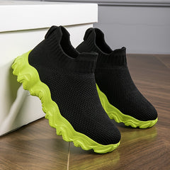 Boy's Slip On Sock Shoes Woven Knit Sneakers Running Shoes