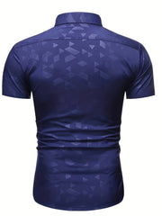 Abstract Pattern Slim Fit Short Sleeve Hawaiian Shirt for Men