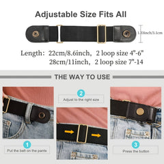 2 Pcs Men's Non Buckle Elastic Belts