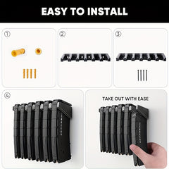 6 Slot Wall Mount Magazine Holder Storage Display Rack
