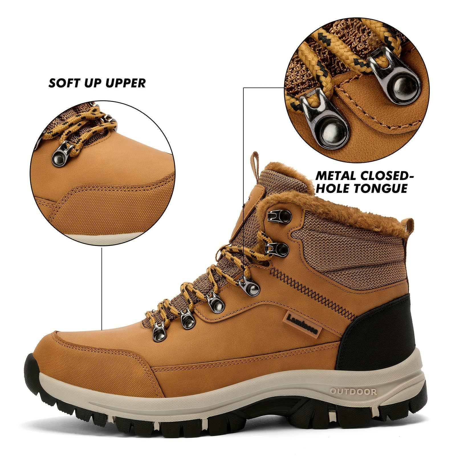 Women's Lace up Fleece Lining Winter Work Boots
