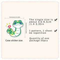 50pcs Kids Snake Cartoon Stickers Self Adhesive Decals for Desktops Party Favors