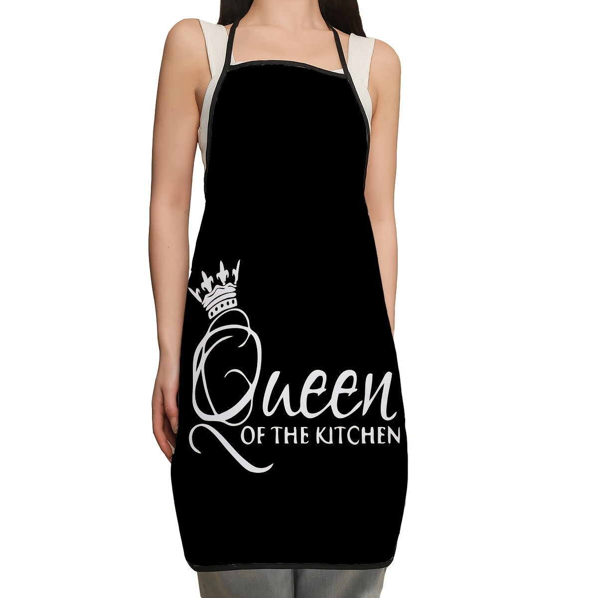 Polyester Apron with Letter Phrase Print - Waterproof Waist Apron