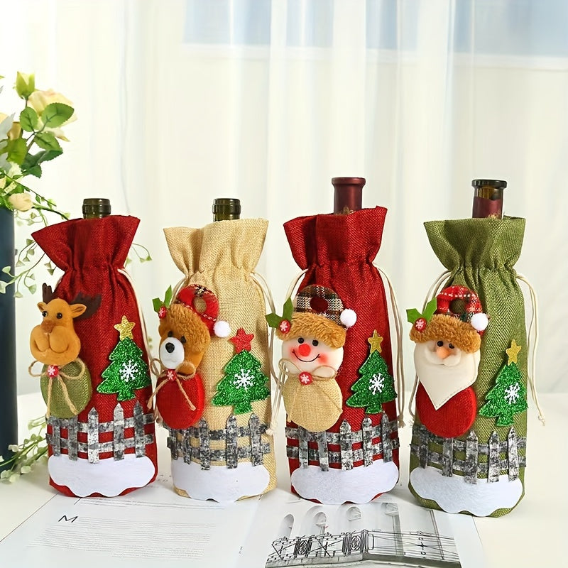 Christmas Bottle Gift Bags Wine Bottle Cover Party Supplies Decorations