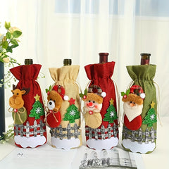 Christmas Bottle Gift Bags Wine Bottle Cover Party Supplies Decorations