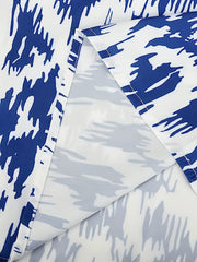 Ikat Print V Neck Stretch Dress