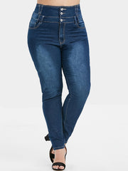High Rise Skinny Jeans Women's High Stretch Denim Pants