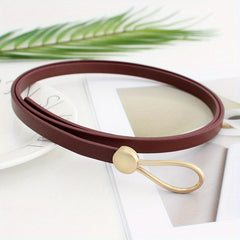 Women's Thin PU Leather Knot Belt Casual Dress Pants Coat Belts