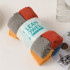 4pcs Microfiber Towels Quick Drying Scouring Pad Fish Scale Dish Cloths