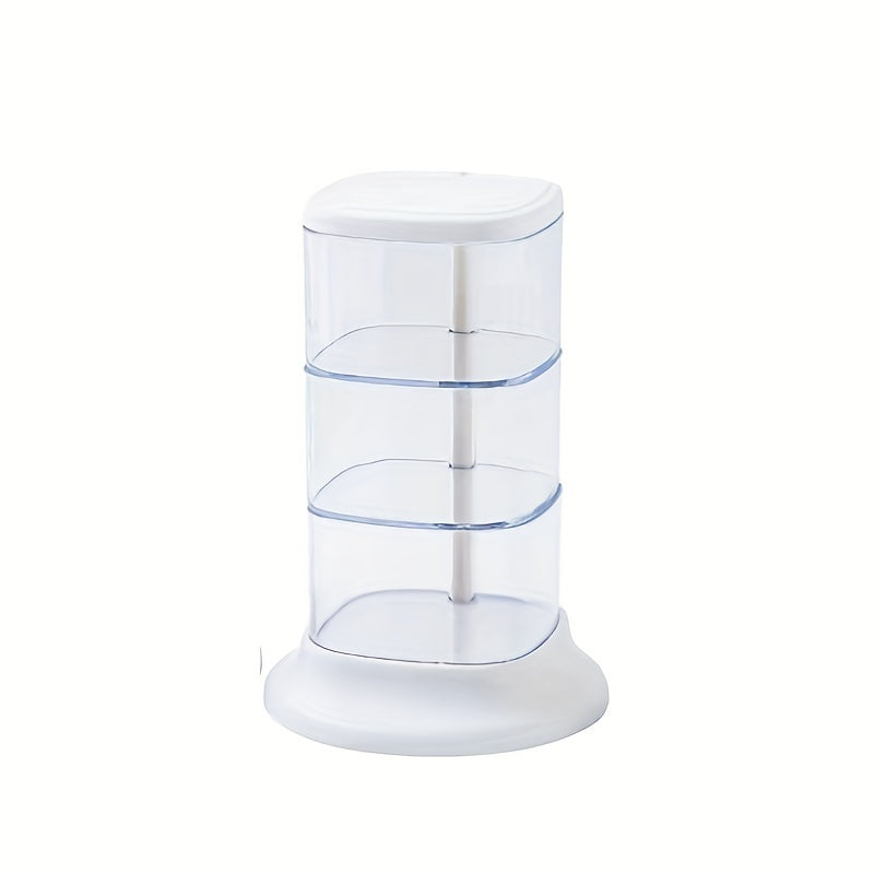 Makeup Sponge Storage Organizer Container with Lid Turntable
