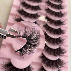 10 Pairs Fluffy Faux Mink Eyelashes for Party Makeup