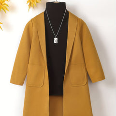 Toddler 2pcs Turtleneck Top & Long Coat Set for Spring Fall