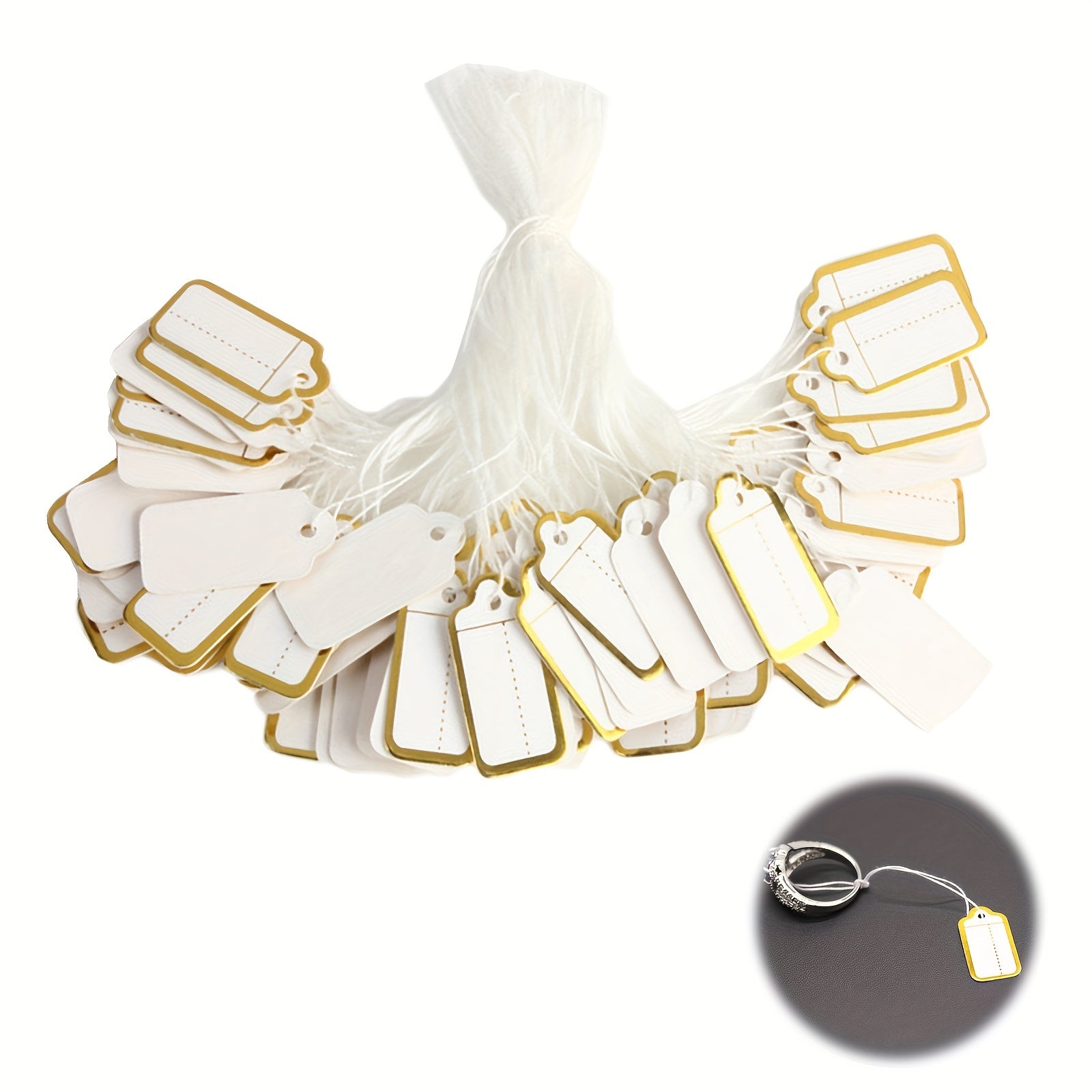 100pcs Writable String Tags for Pricing, Gift, Jewelry, Clothing, Yard Supplies