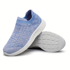 Boy's Woven Knit Slip On Sock Shoes Breathable Comfy Non Slip Casual Sneakers