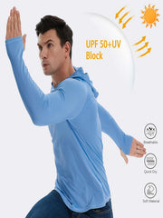 TELALEO Men's Lightweight Hoodie UPF 50 Sun Protection