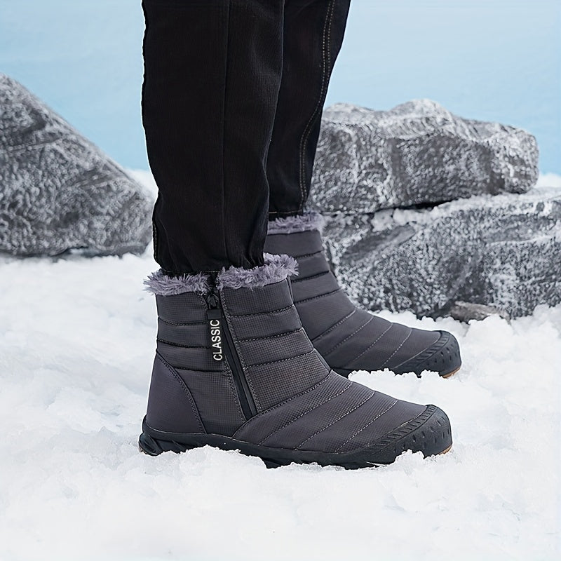 Warm Snow Boots Zipper Closure Waterproof Thermal Winter Shoes