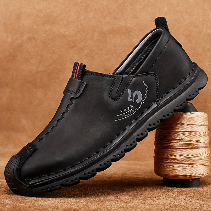 Men's Comfy Loafer Shoes Non slip Slip On Superfine Fiber Leather Shoes