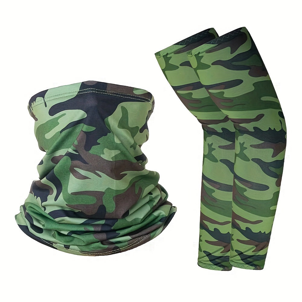 Outdoor Cycling Sunscreen Sleeve Cover and Windproof Mask Set