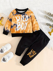 WILD BOY Baby Boys Sweatshirt Trousers Set, Casual 2pcs