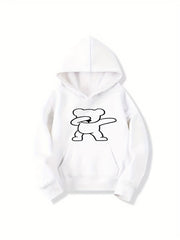 Hip Hop Bear Print Boys Hoodie for Spring Fall