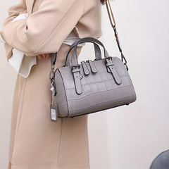 Women's Leather Tote Bag with Detachable Shoulder Strap