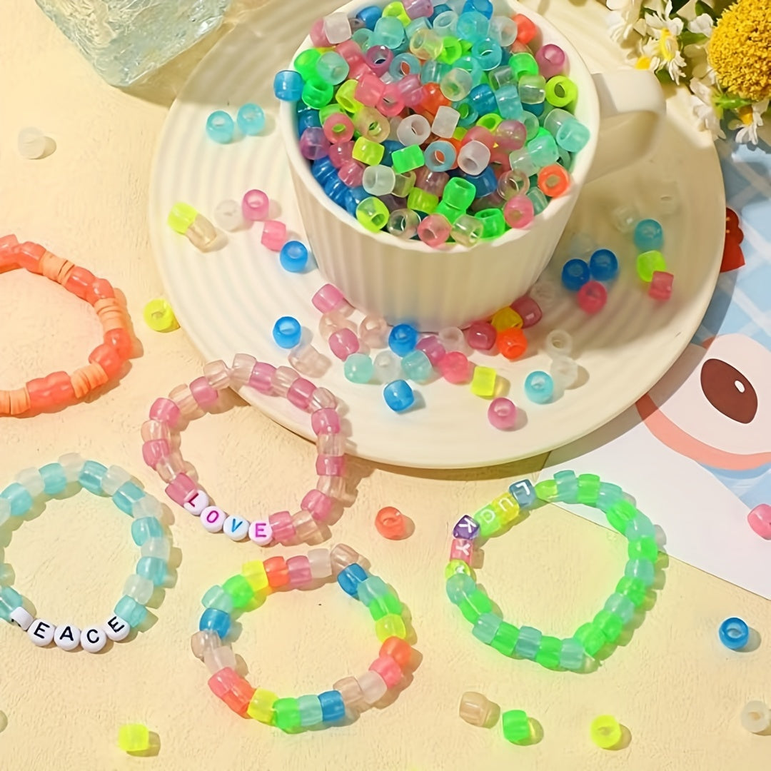 1000pcs Mixed Luminous Little Beads Hair Beads Plastic Horse Beads