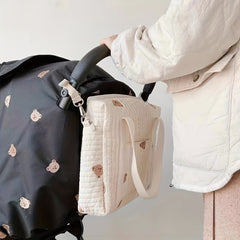 Embroidered Mommy Backpack with Large Capacity for Diaper Bottle