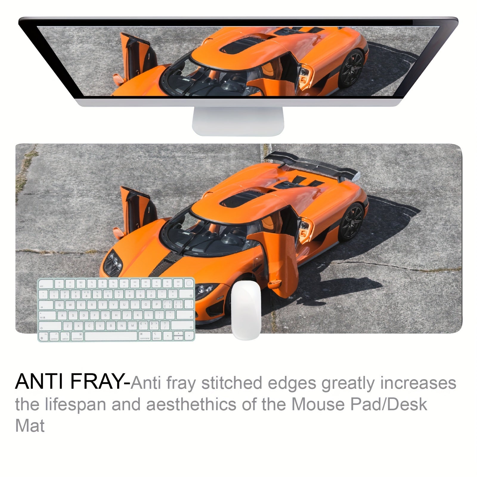 Supercar Pattern Gaming Mousepad - Automotive Theme Desktop Mat
