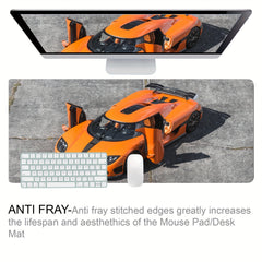 Supercar Pattern Gaming Mousepad - Automotive Theme Desktop Mat