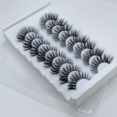 8 Pairs Fluffy 25mm False Eyelashes Faux Mink Halloween Wispy Eyelashes
