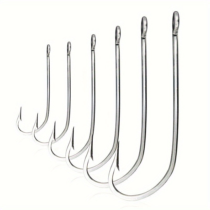 10pcs 34007 Stainless Steel Fishing Hook Long Straight Shank Hook