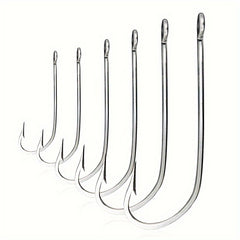 10pcs 34007 Stainless Steel Fishing Hook Long Straight Shank Hook