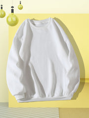 Women's Solid Loose Crew Neck Sweatshirt