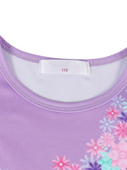 Girls Princess Dress Flowers Print Costume Dress Up Birthday Party