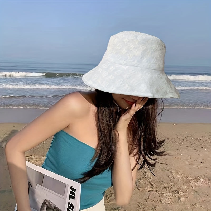 Lace Bucket Hat Wide Brim Sunshade Basin Hat UV Protection Fisherman Cap