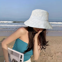 Lace Bucket Hat Wide Brim Sunshade Basin Hat UV Protection Fisherman Cap