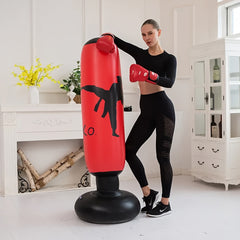 Inflatable Boxing Bag Stand 63in Fitness Training Punching Bag